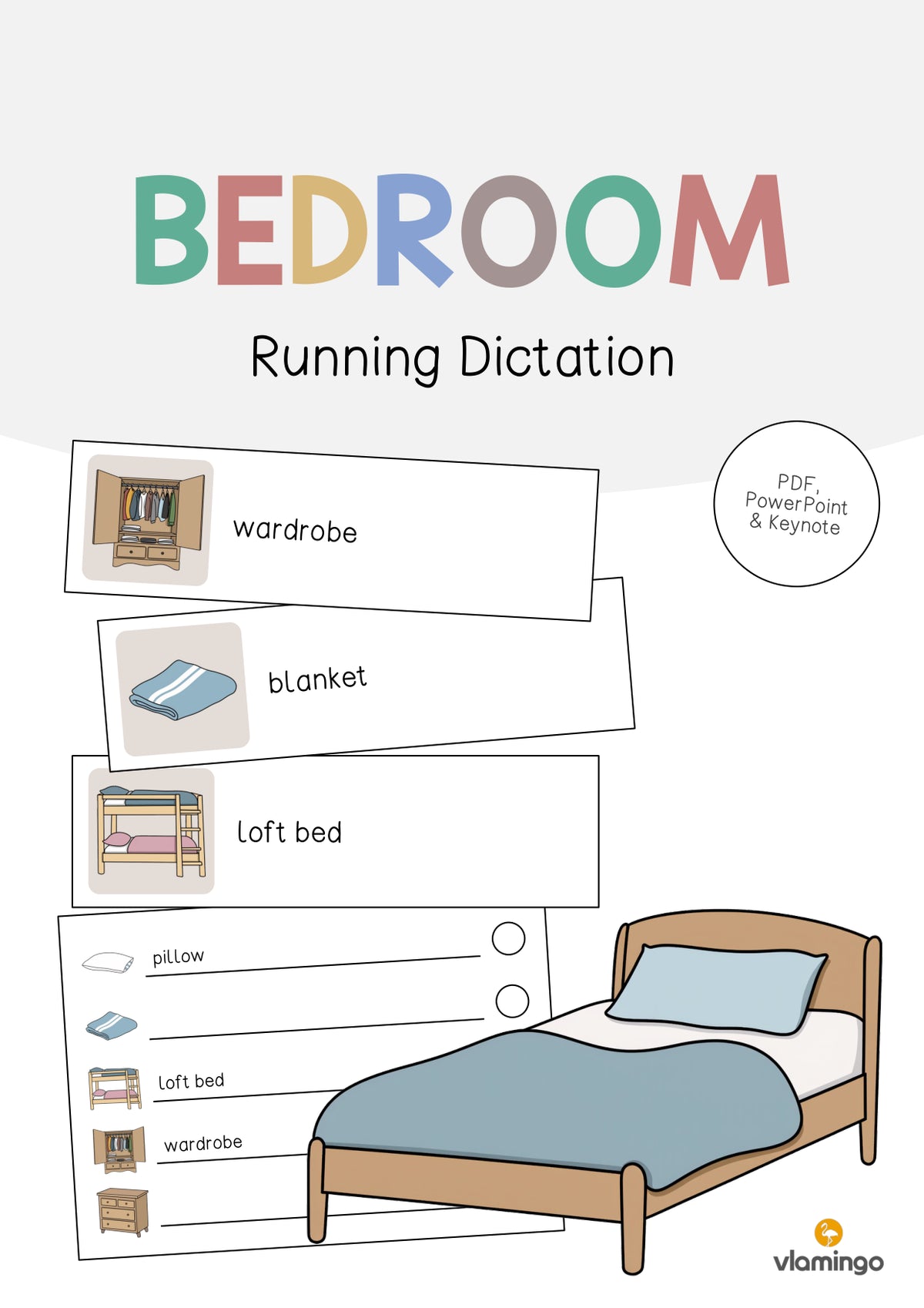 de englisch bedroom running dictation 001