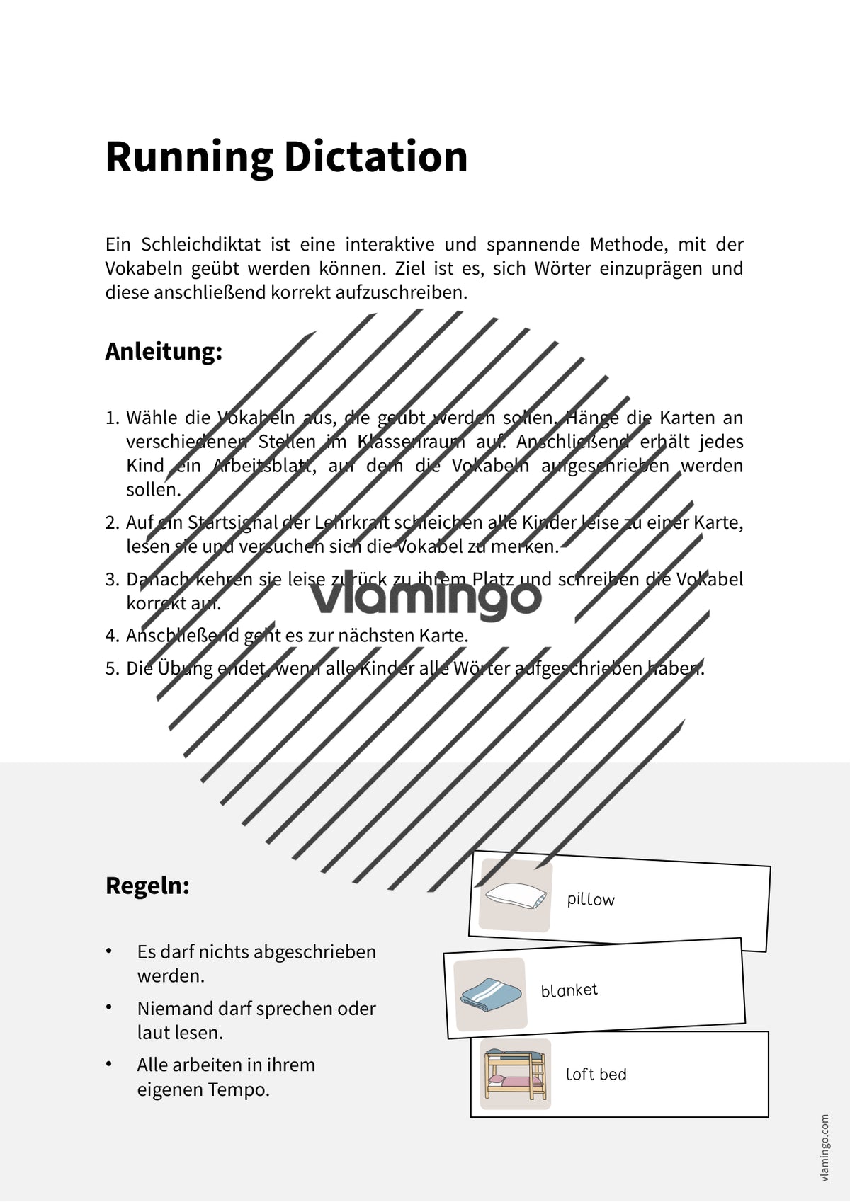 de englisch bedroom running dictation 002