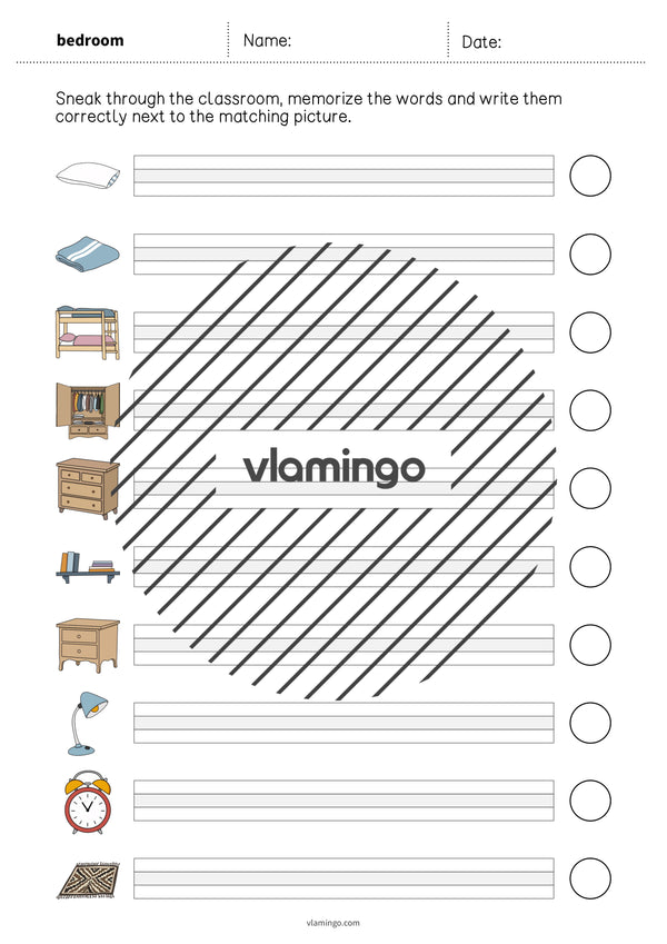 de englisch bedroom running dictation 007