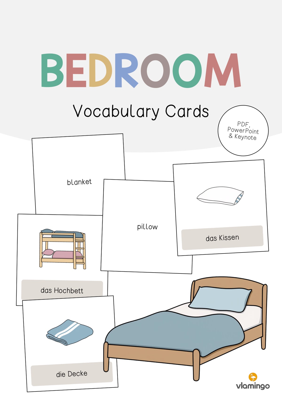 de englisch bedroom vocabulary cards 001
