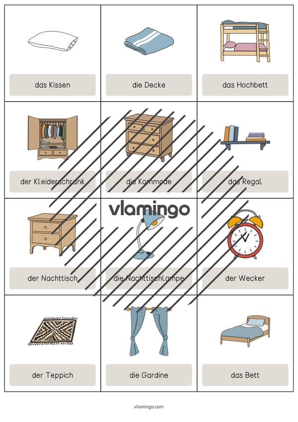 de englisch bedroom vocabulary cards 003