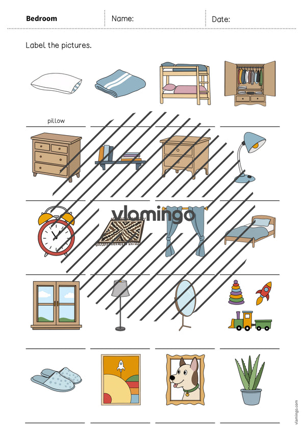 de englisch bedroom vocabulary worksheet 1 006