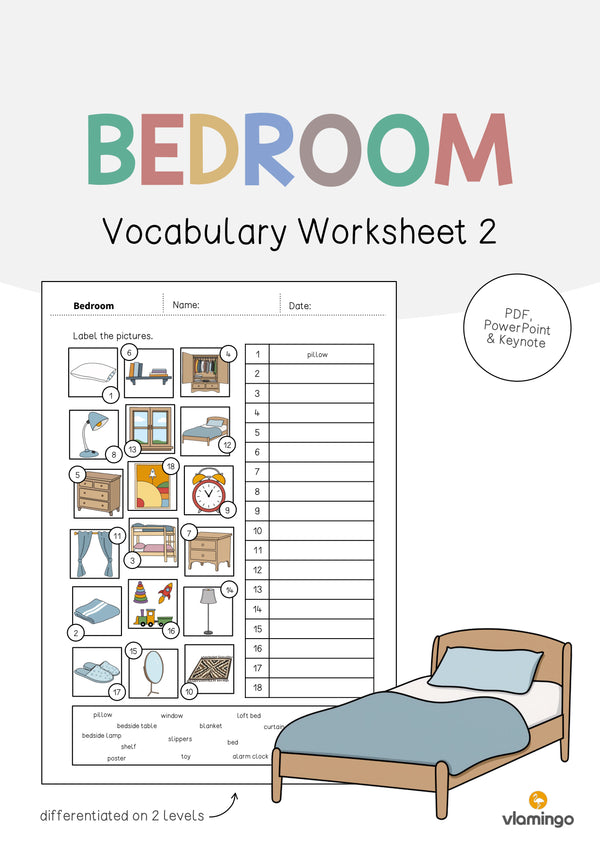 de englisch bedroom vocabulary worksheet 2 001