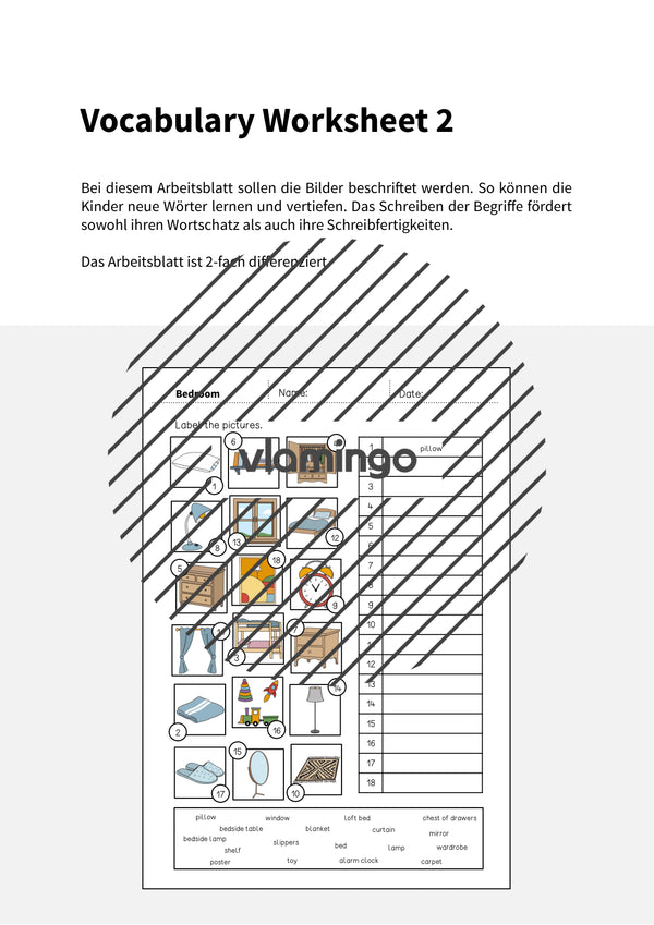 de englisch bedroom vocabulary worksheet 2 002