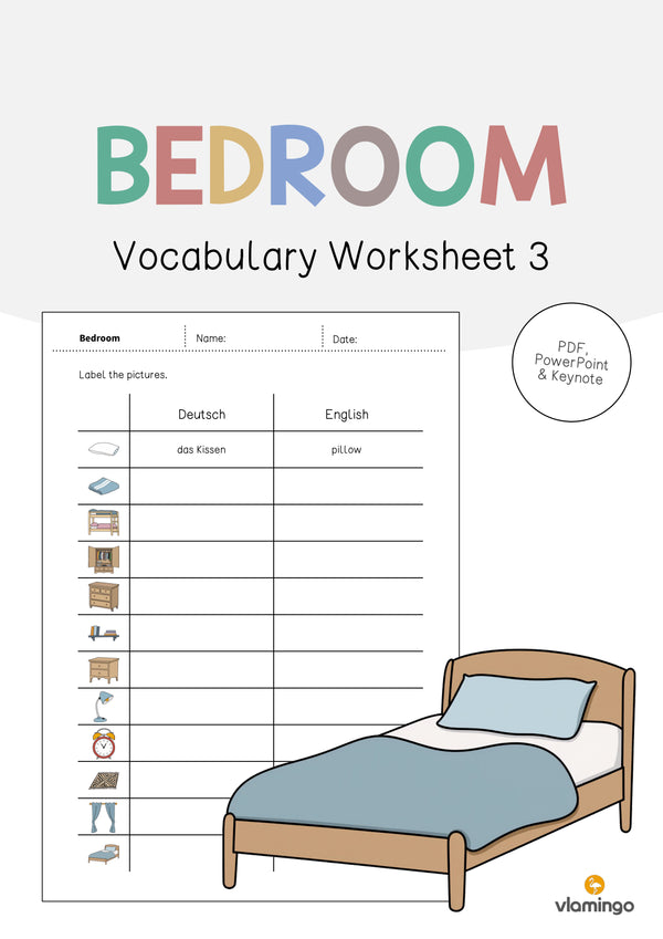 de englisch bedroom vocabulary worksheet 3 001