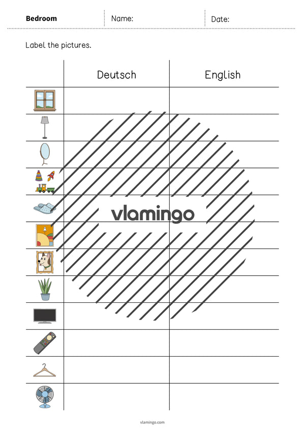 de englisch bedroom vocabulary worksheet 3 004