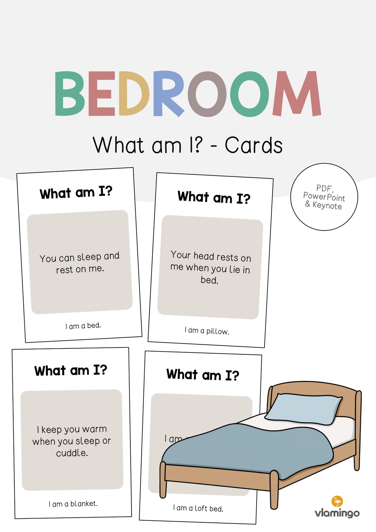 de englisch bedroom what am i cards 001
