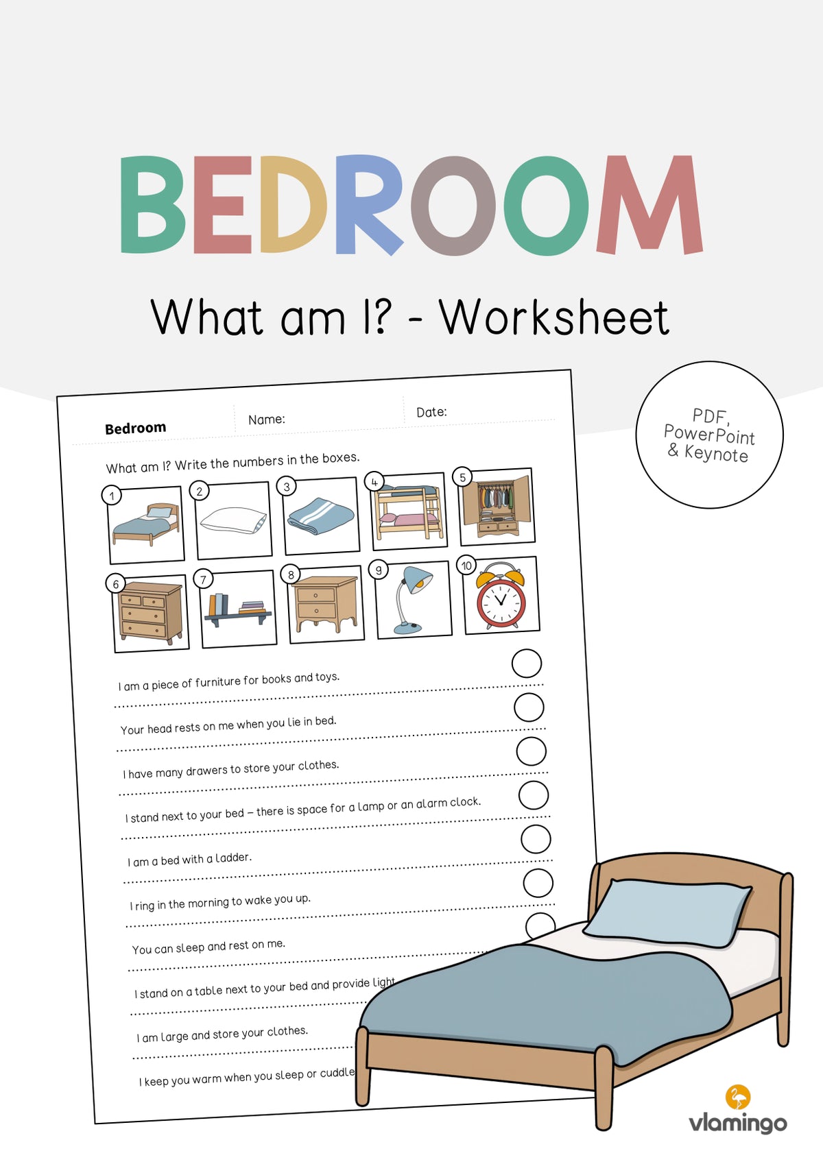 de englisch bedroom what am i worksheet 001