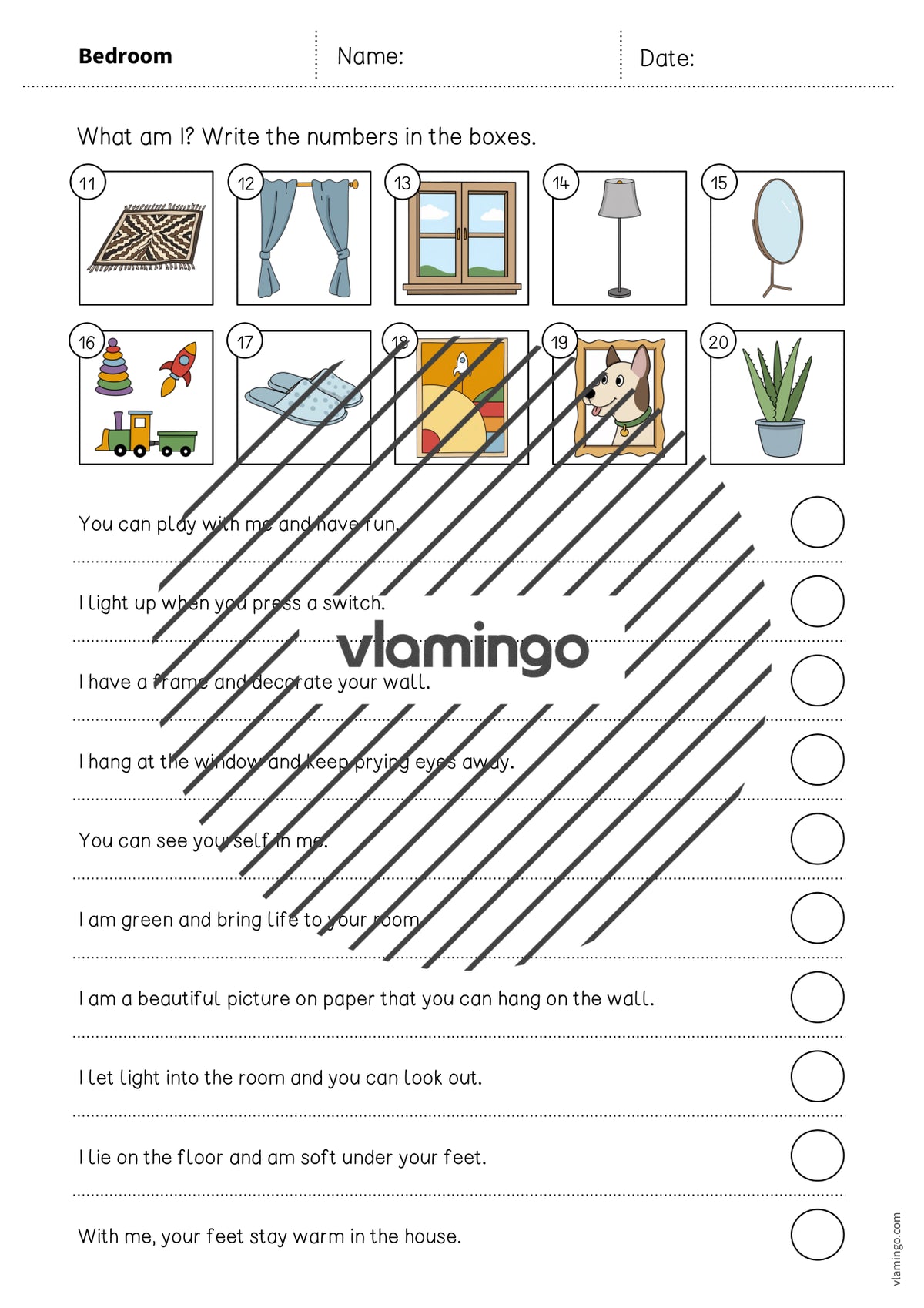 de englisch bedroom what am i worksheet 004