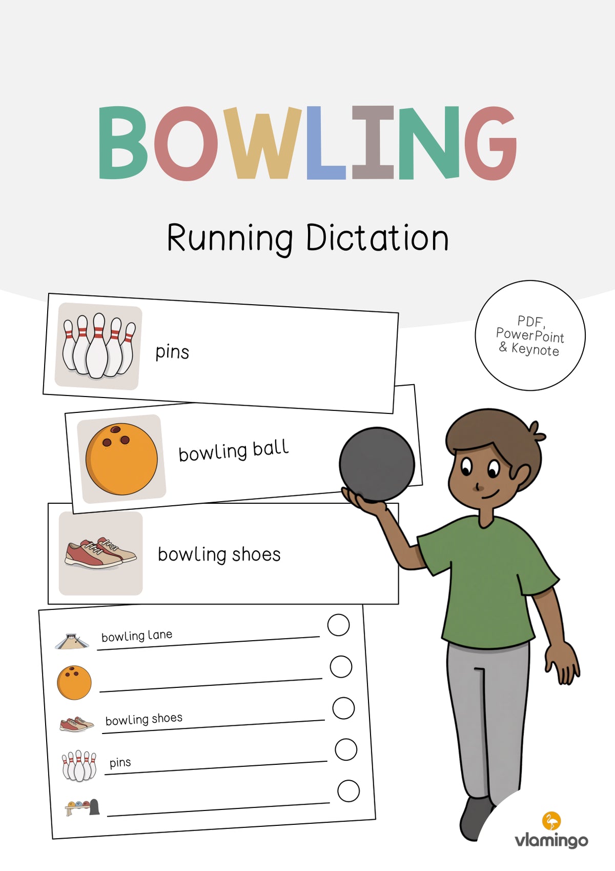 de englisch bowling running dictation 001