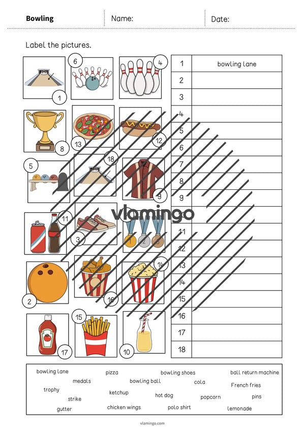 de englisch bowling vocabulary worksheet 2 003