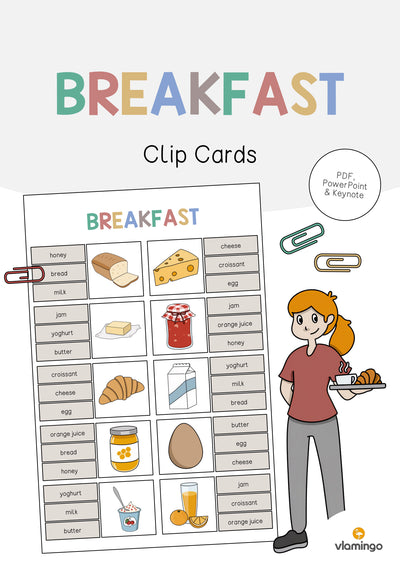 Breakfast / Frühstück: Clip Cards (Englisch)