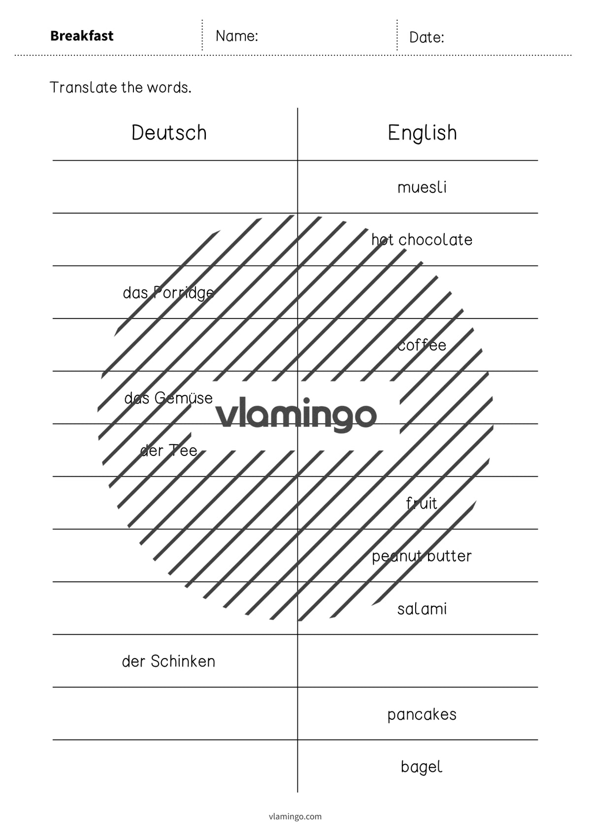 de englisch breakfast vocabulary mini test 004