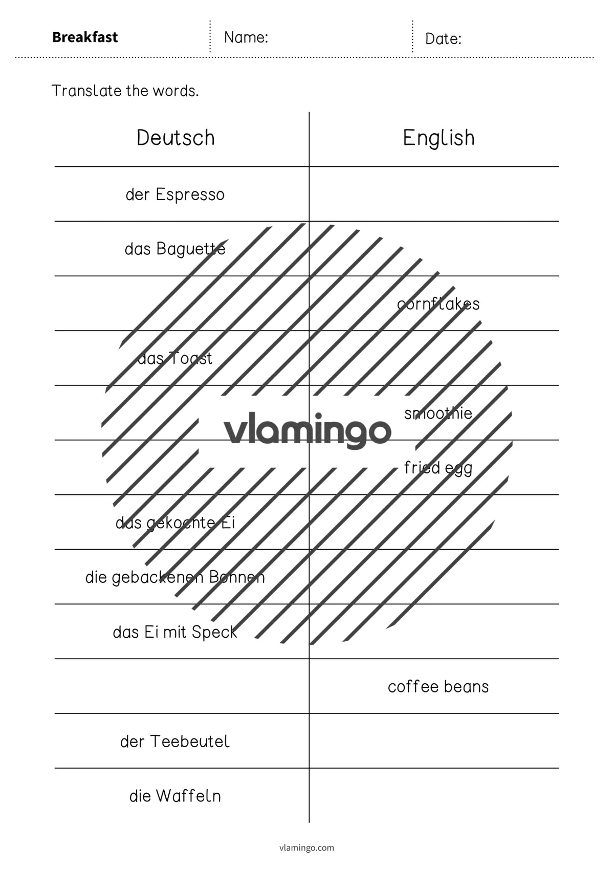 de englisch breakfast vocabulary mini test 005