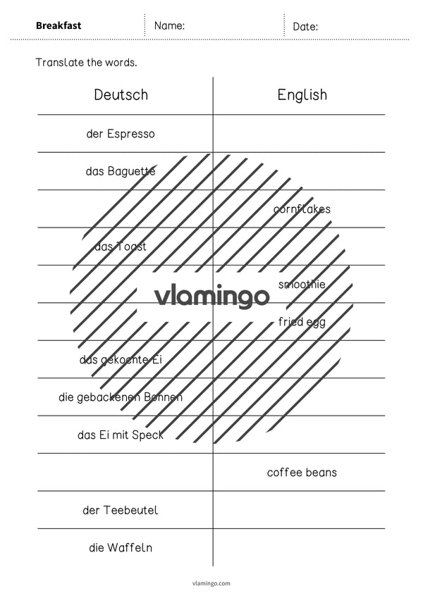 de englisch breakfast vocabulary mini test 005