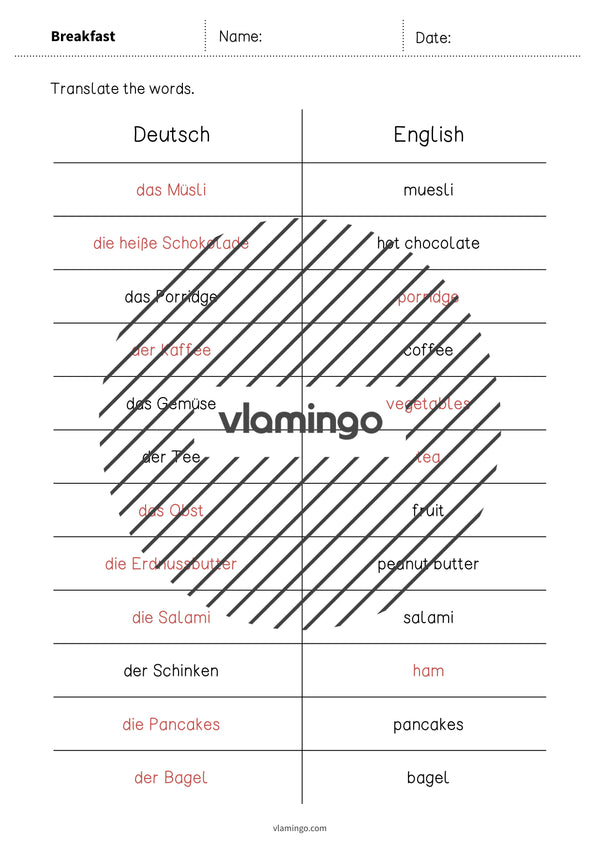 de englisch breakfast vocabulary mini test 008