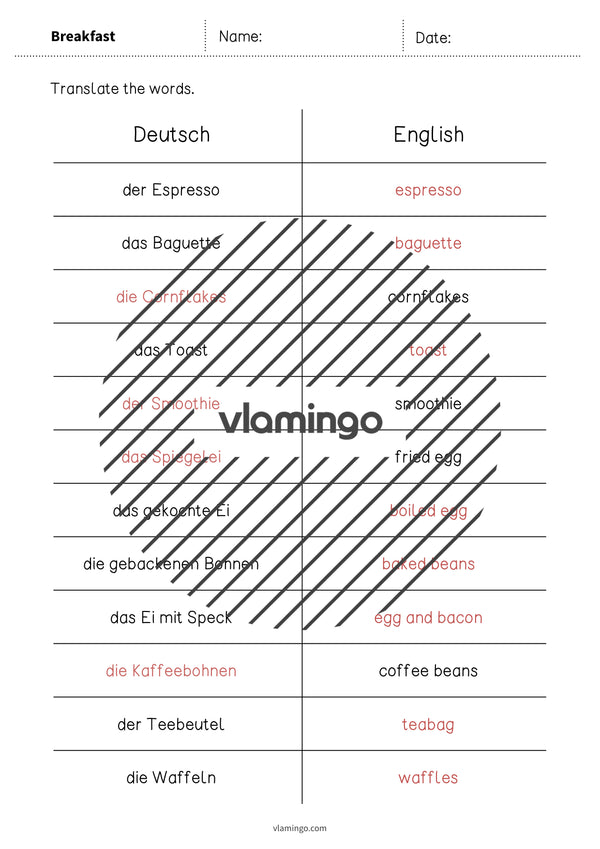 de englisch breakfast vocabulary mini test 009