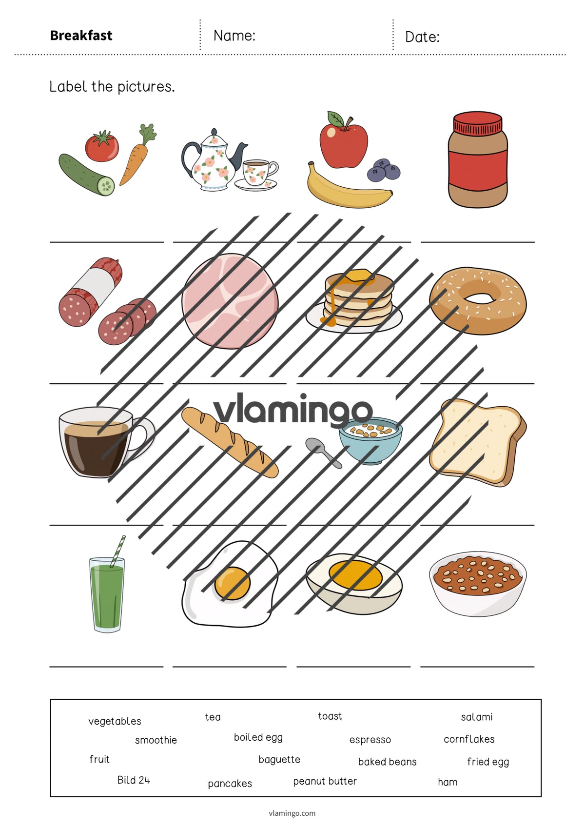 de englisch breakfast vocabulary worksheet 1 005
