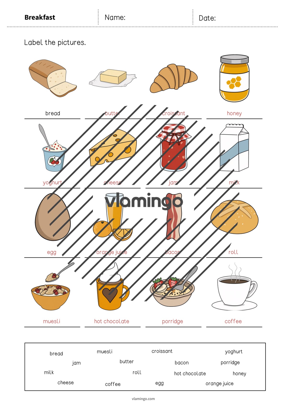 de englisch breakfast vocabulary worksheet 1 010