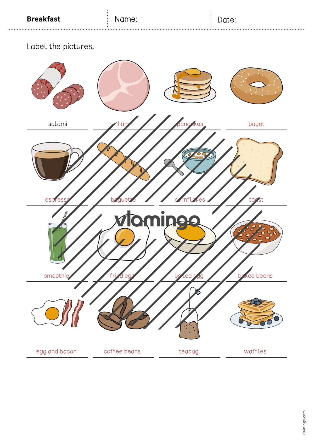 de englisch breakfast vocabulary worksheet 1 013