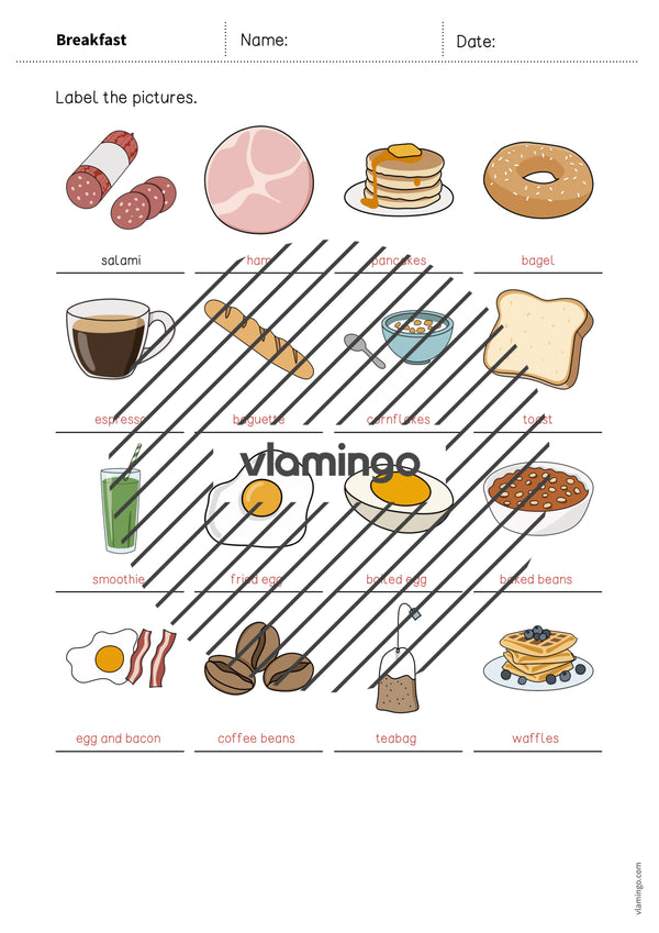de englisch breakfast vocabulary worksheet 1 013