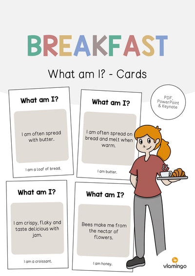 Breakfast / Frühstück: What am I? - Cards (Englisch)