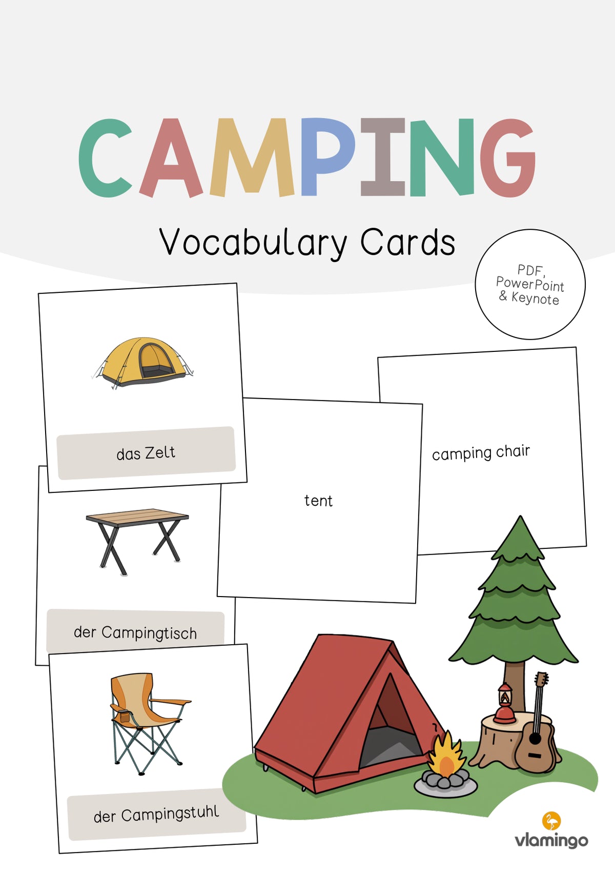 de englisch camping vocabulary cards 001