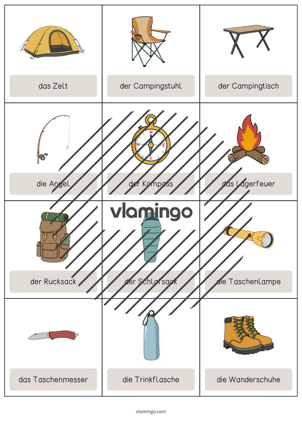 de englisch camping vocabulary cards 003