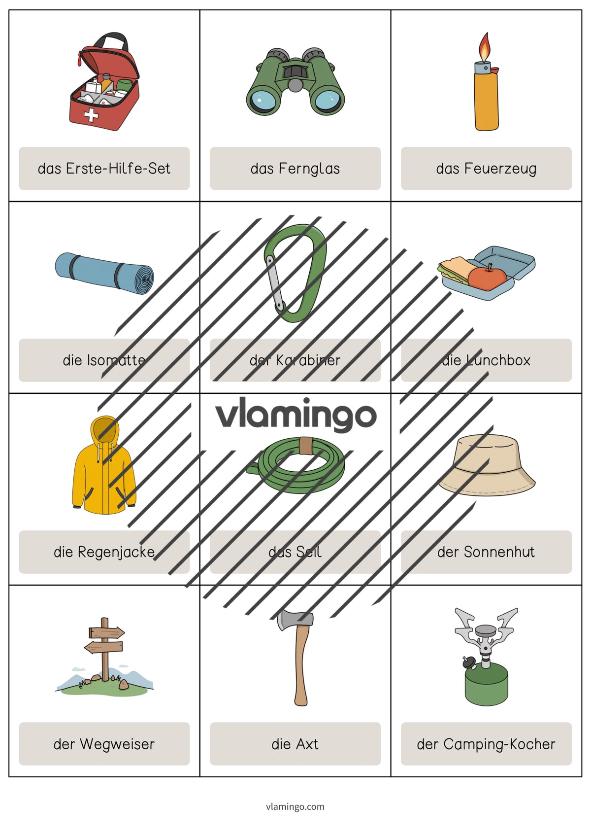 de englisch camping vocabulary cards 005