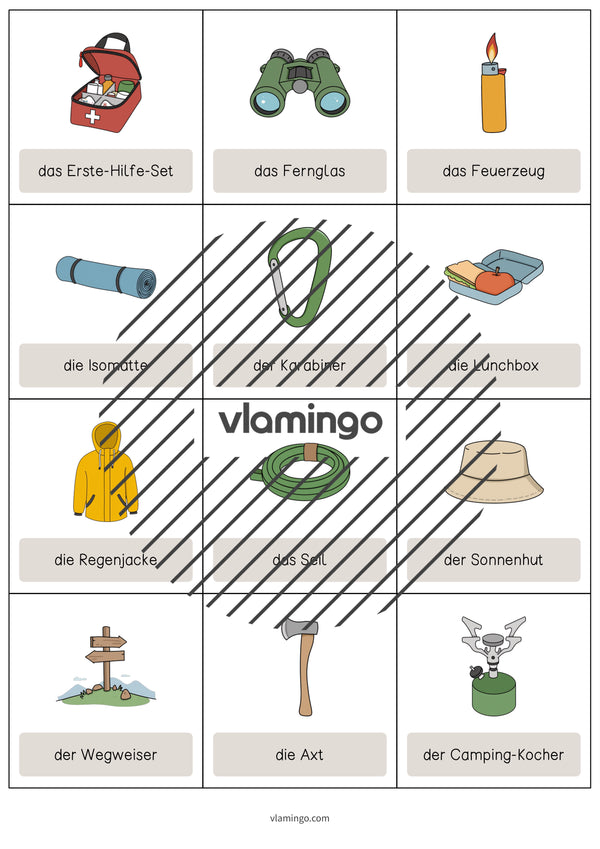 de englisch camping vocabulary cards 005