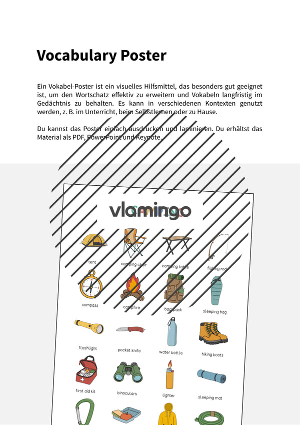 de englisch camping vocabulary poster 002
