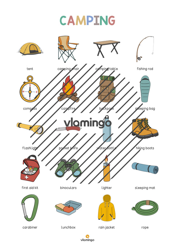 de englisch camping vocabulary poster 003