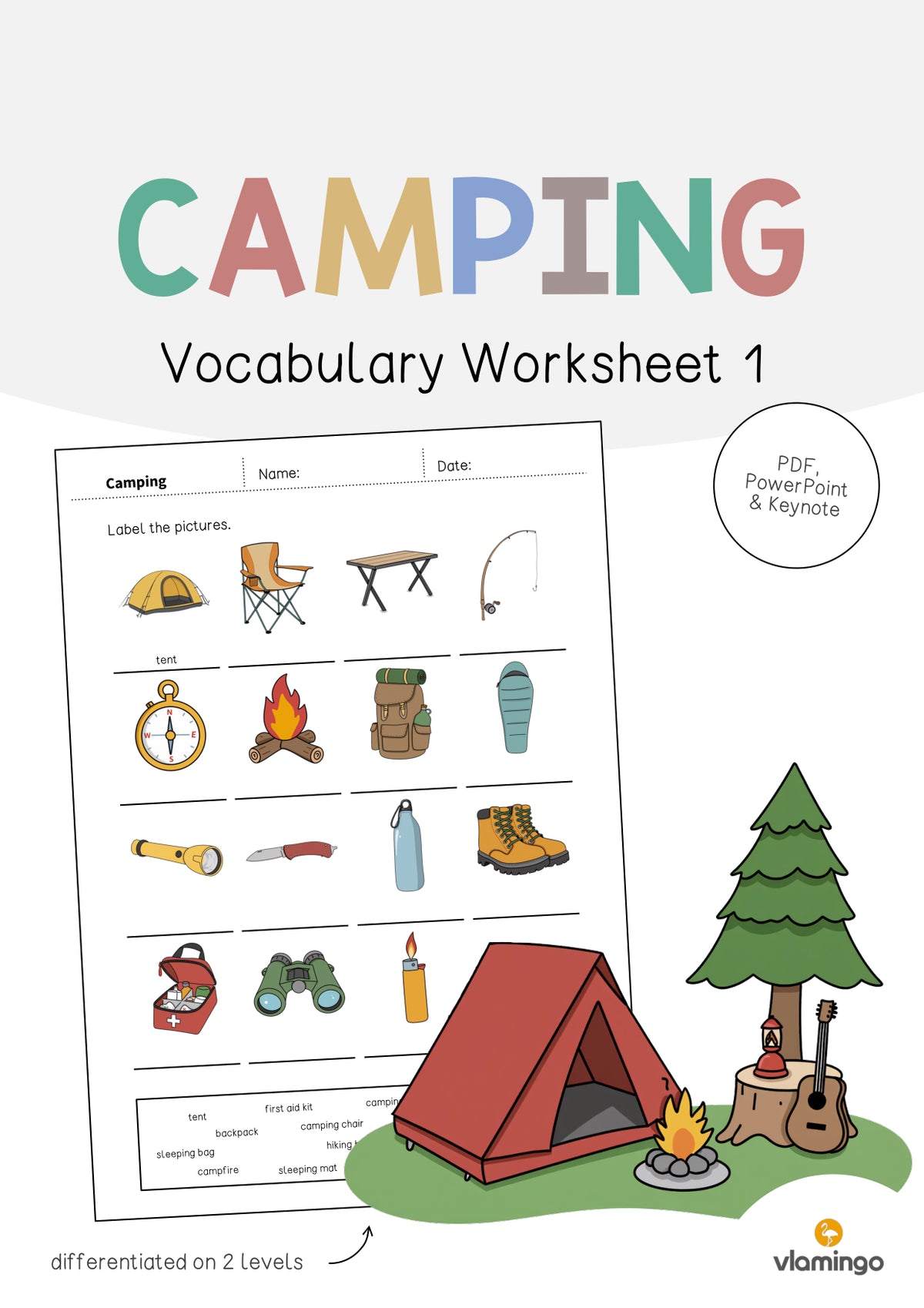 de englisch camping vocabulary worksheet 1 001