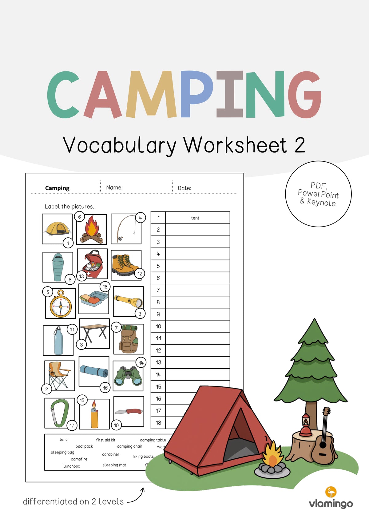 de englisch camping vocabulary worksheet 2 001