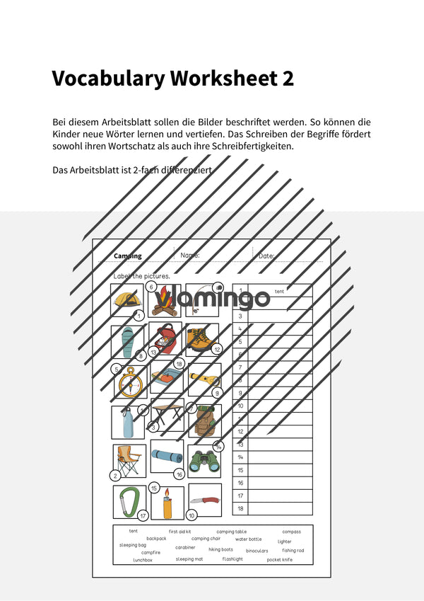 de englisch camping vocabulary worksheet 2 002