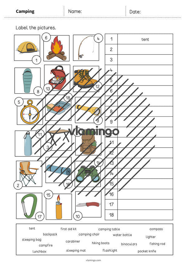 de englisch camping vocabulary worksheet 2 004