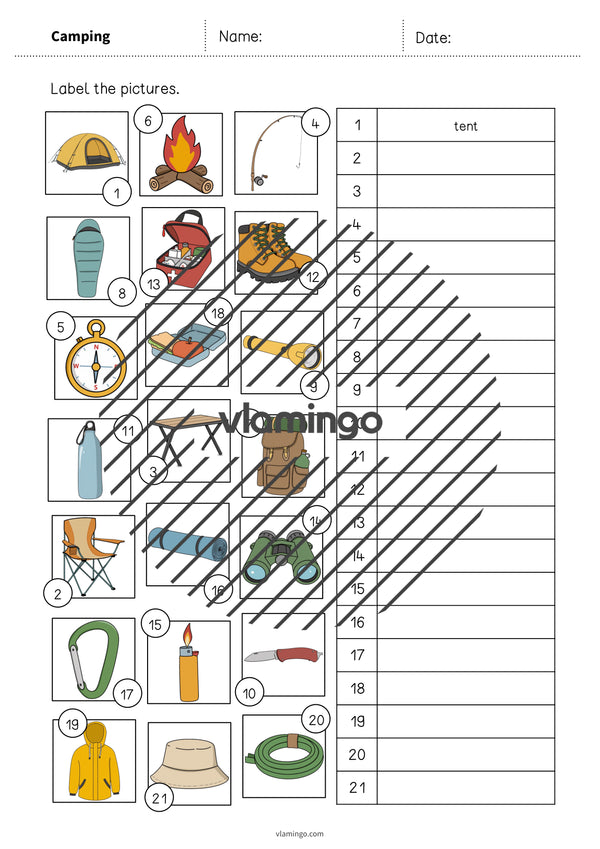 de englisch camping vocabulary worksheet 2 006