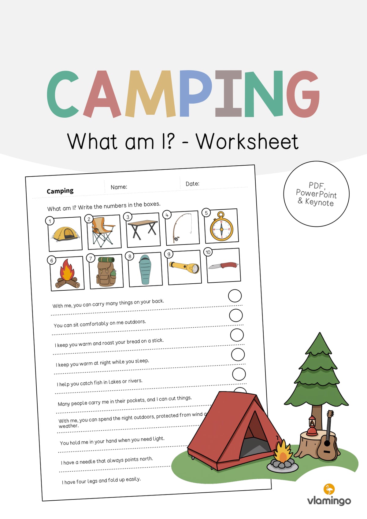 de englisch camping what am i worksheet 001