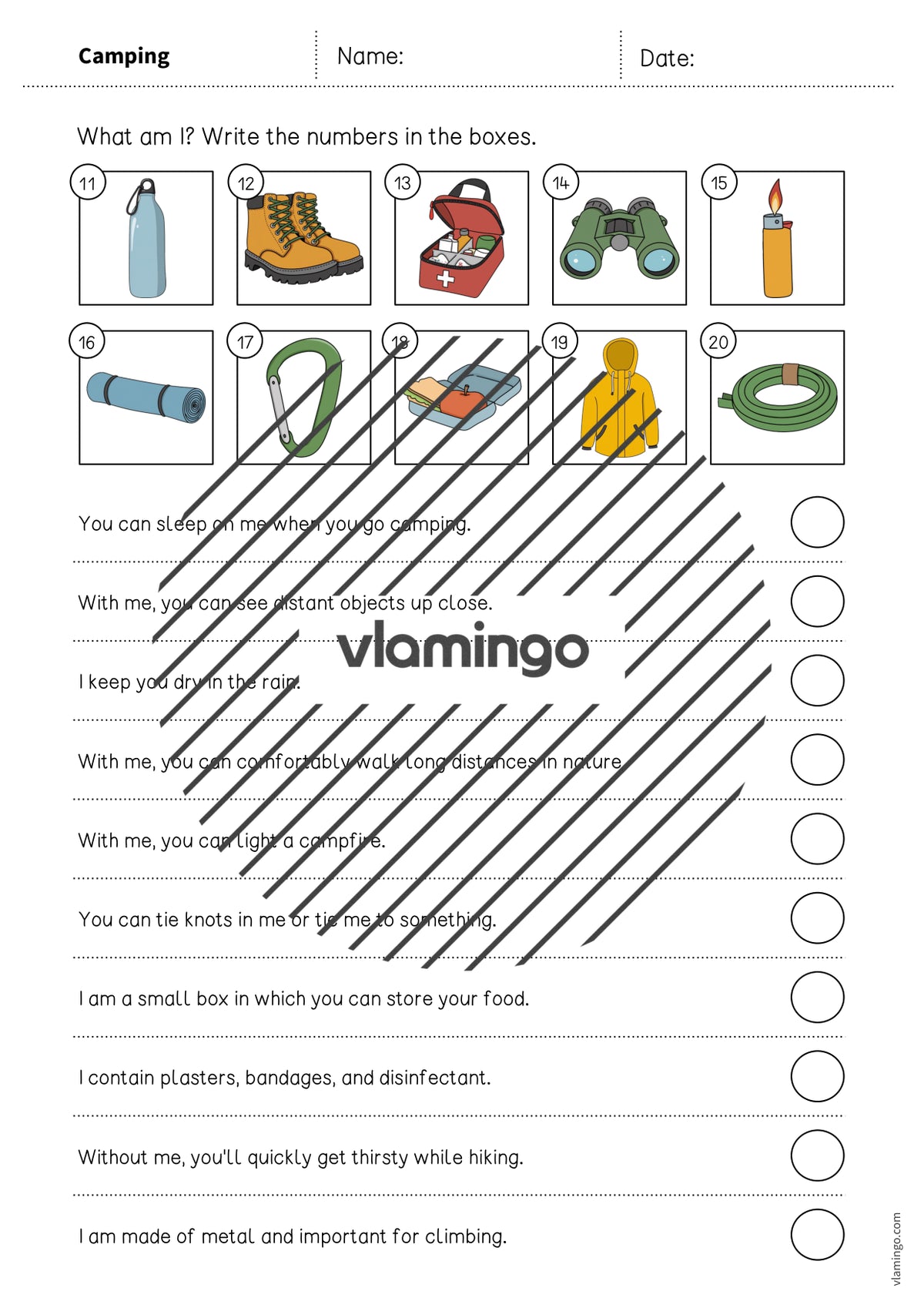 de englisch camping what am i worksheet 004