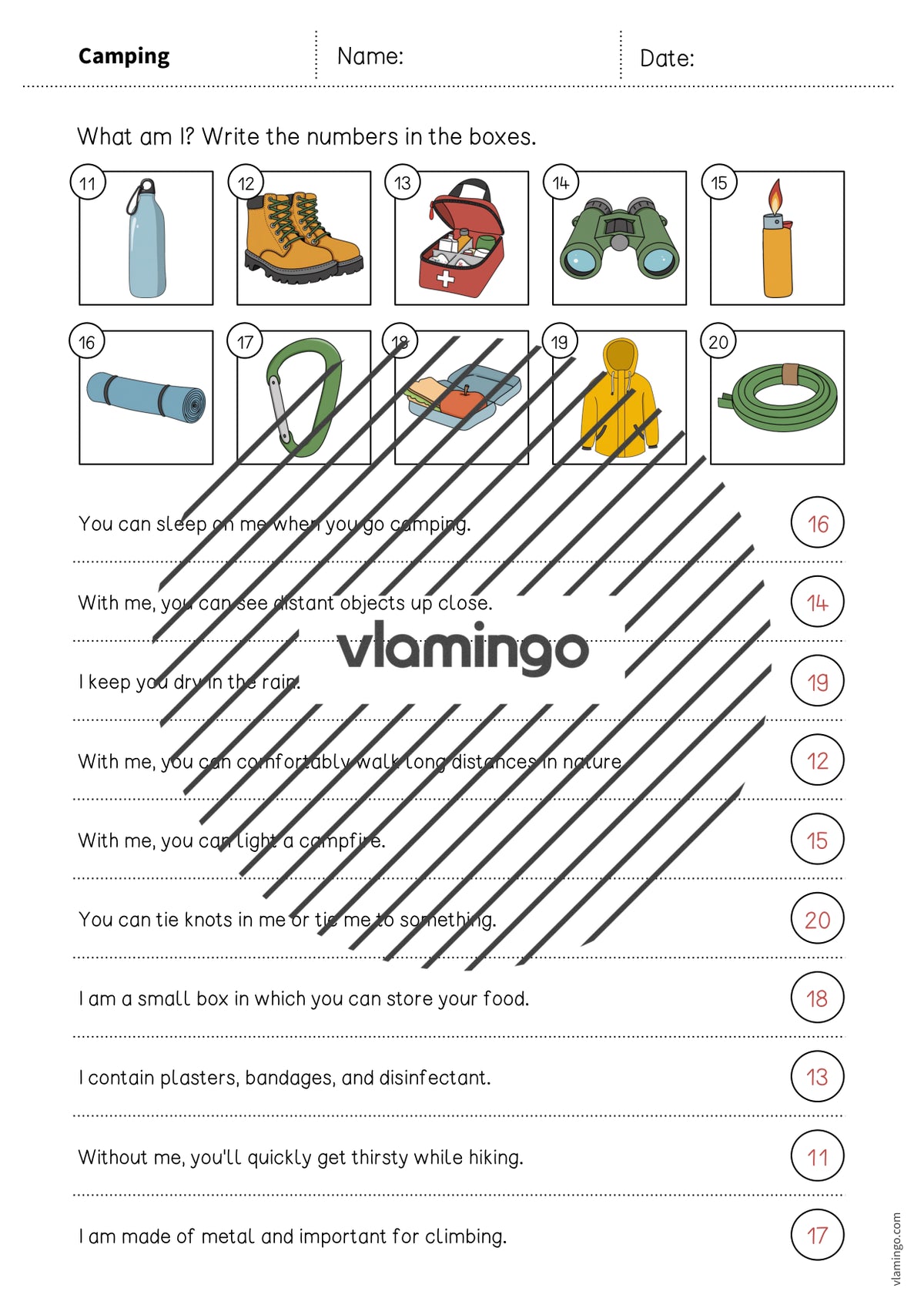 de englisch camping what am i worksheet 008