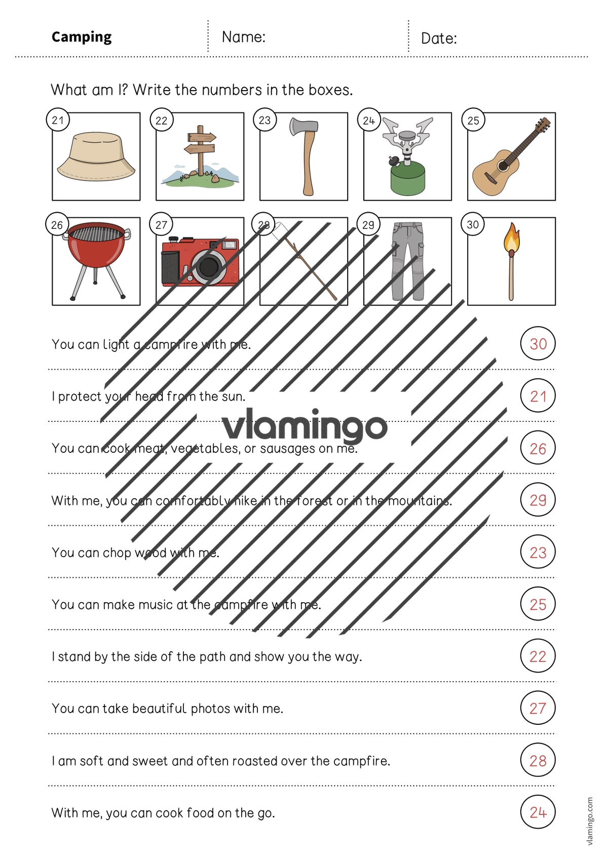 de englisch camping what am i worksheet 009