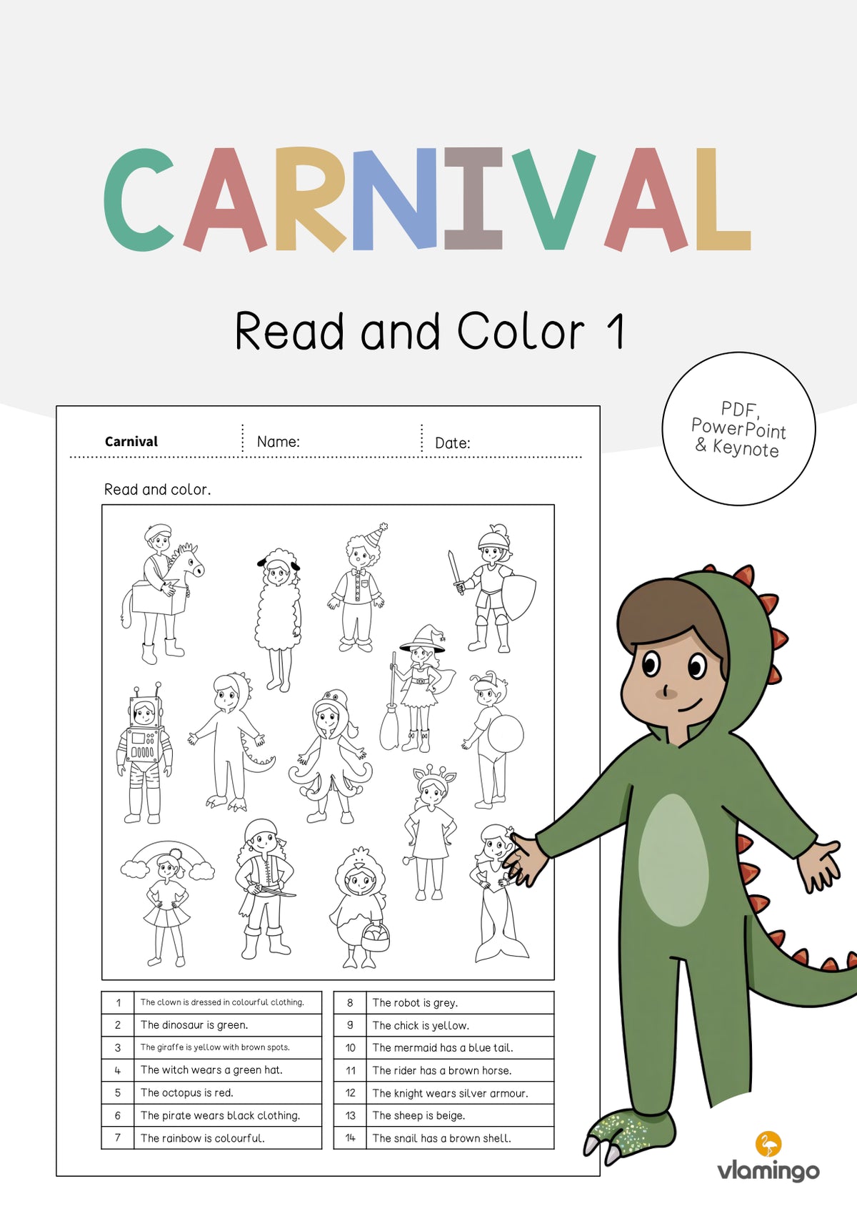 de englisch carnival read and color 1 001