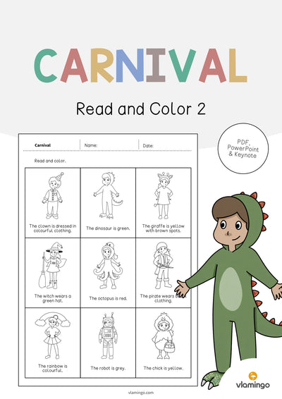 Carnival / Fasching: Read and Color 2 (Englisch)