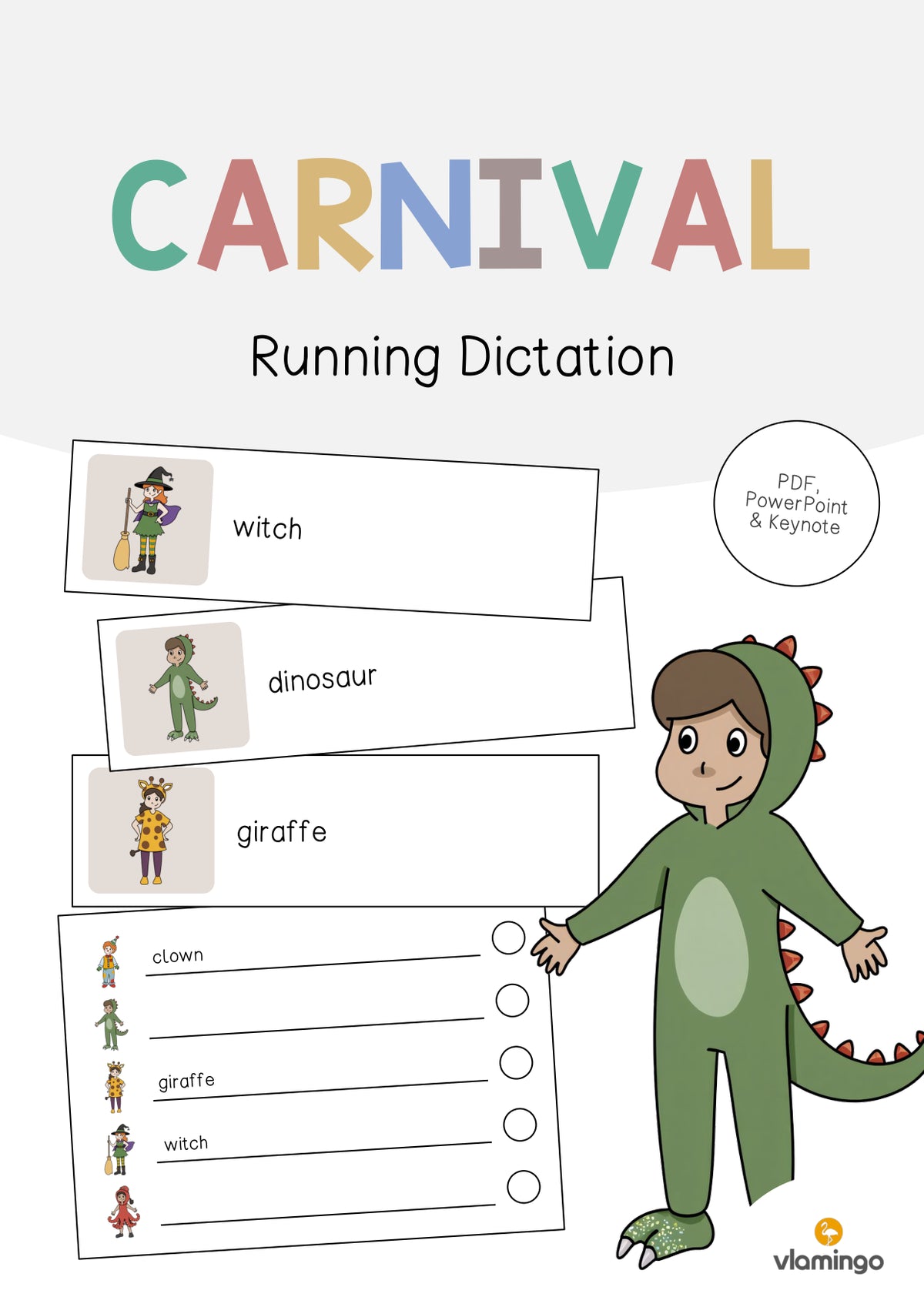 de englisch carnival running dictation 001