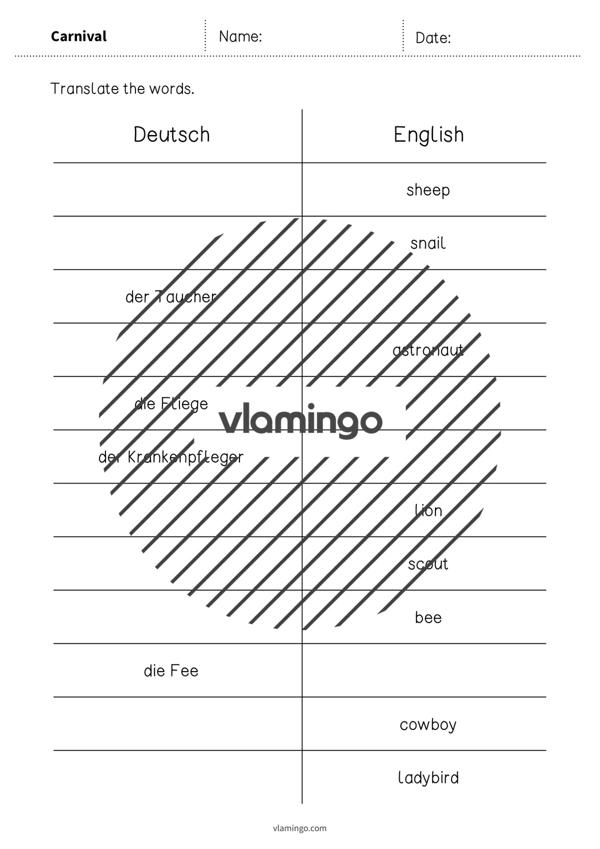 de englisch carnival vocabulary mini test 004