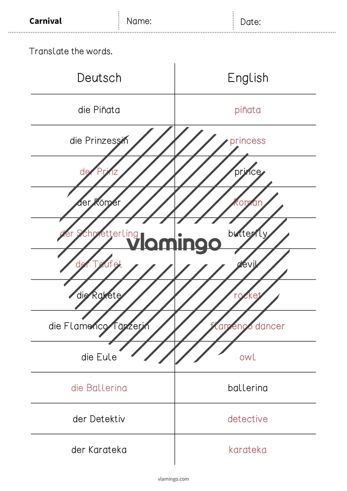 de englisch carnival vocabulary mini test 010