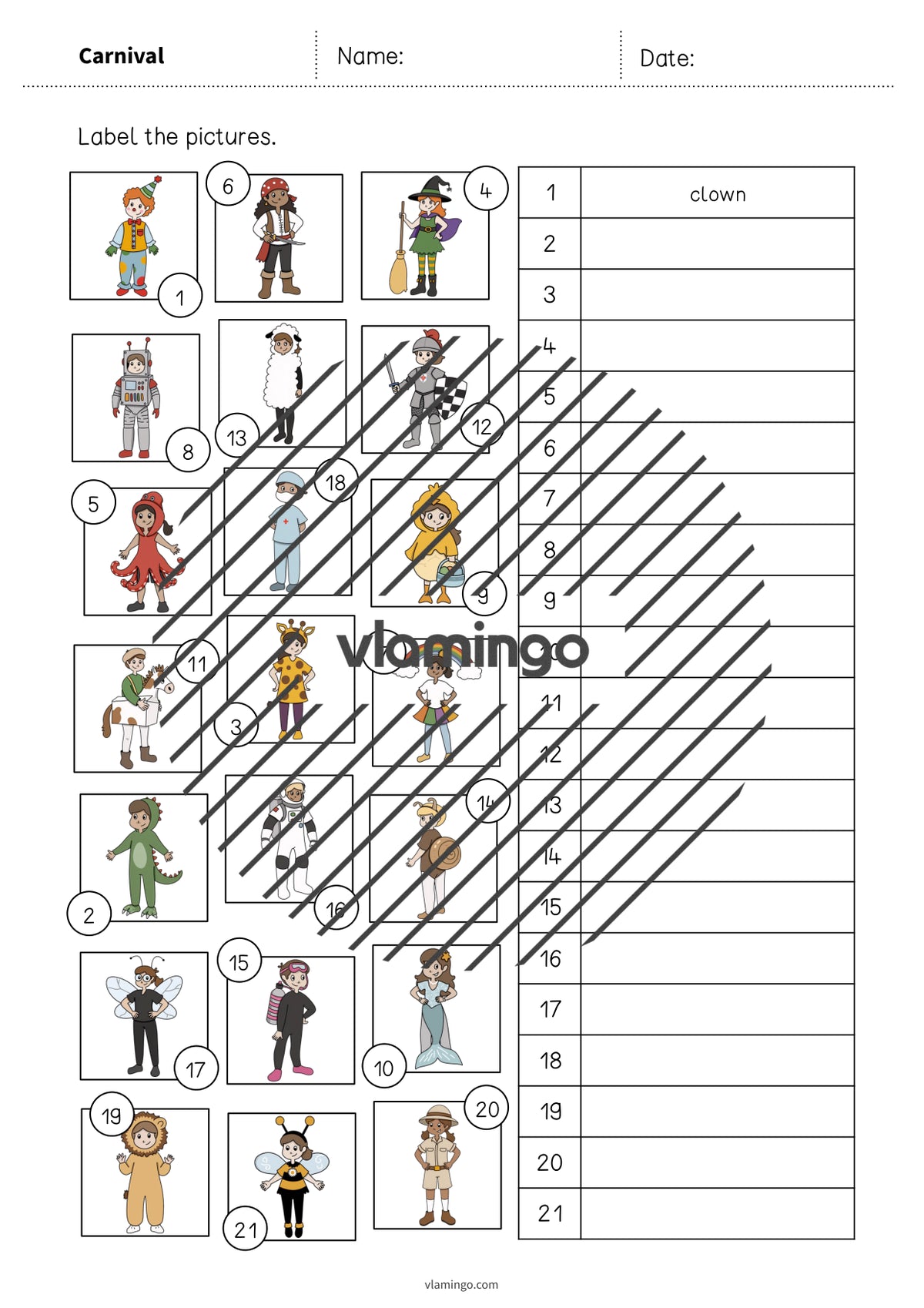 de englisch carnival vocabulary worksheet 2 006