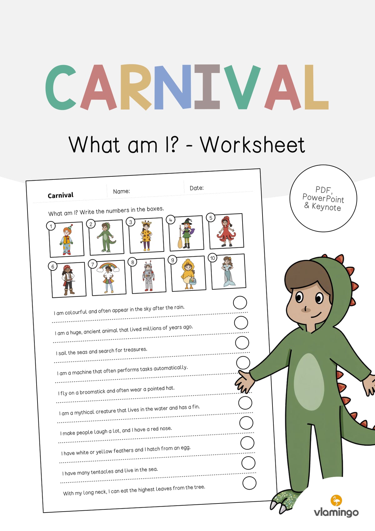de englisch carnival what am i worksheet 001