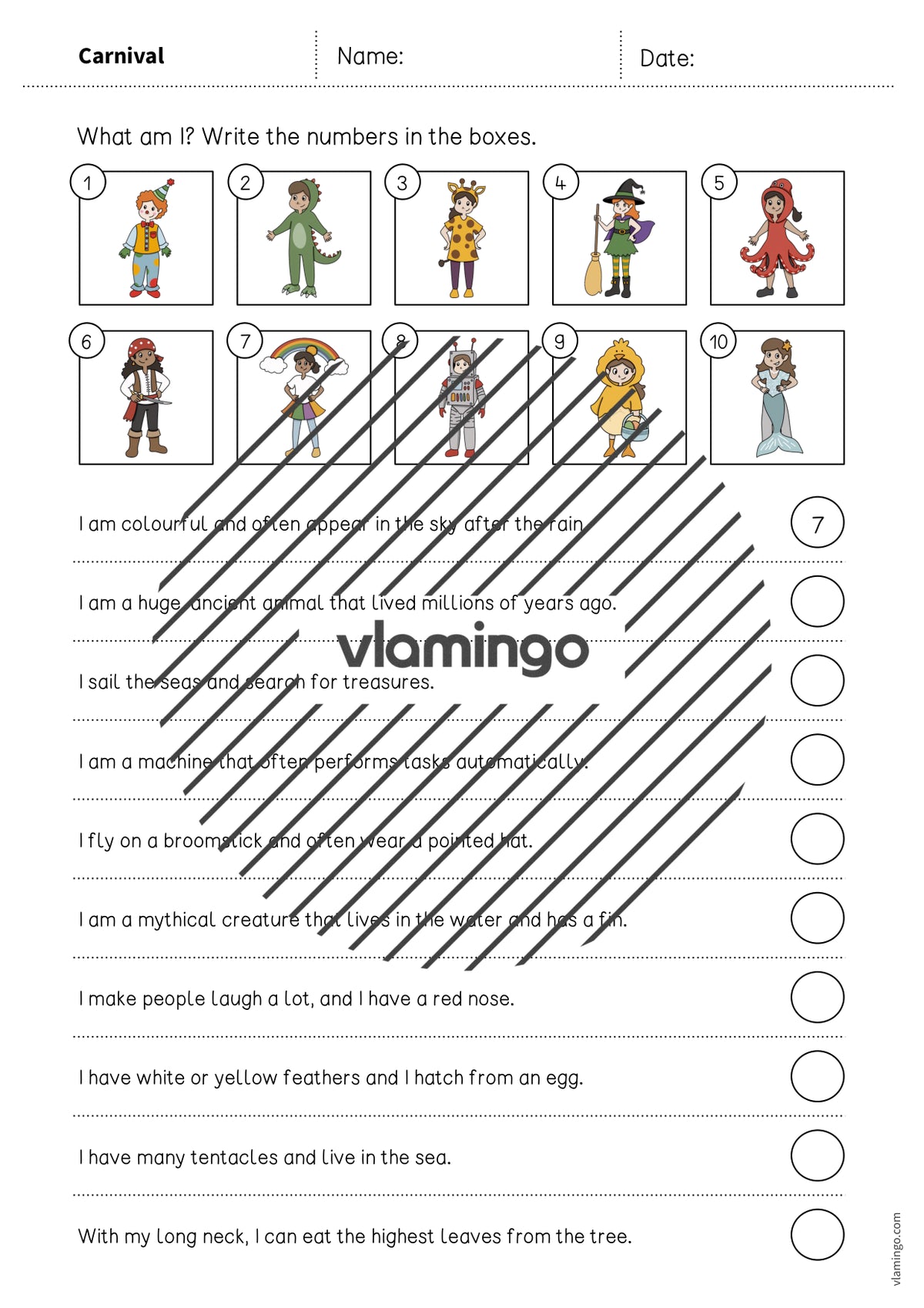de englisch carnival what am i worksheet 003