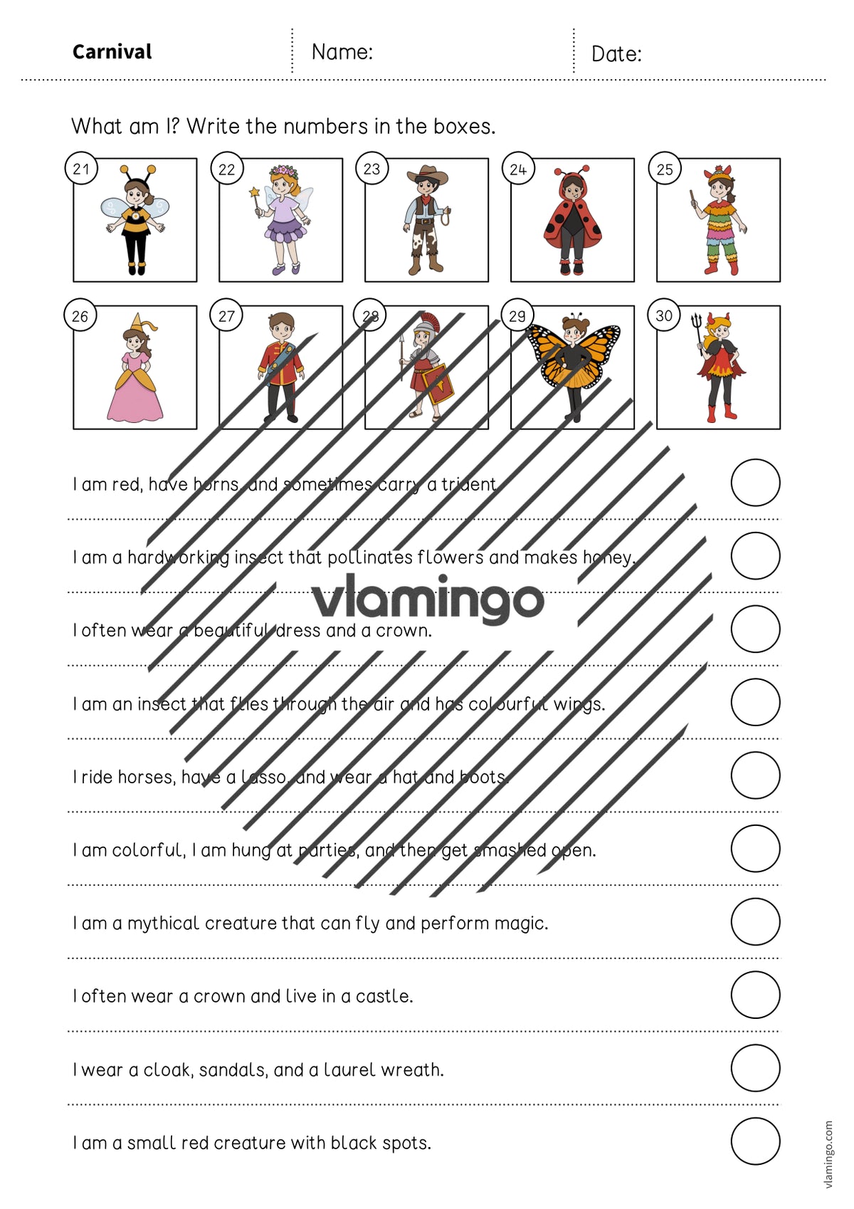de englisch carnival what am i worksheet 005